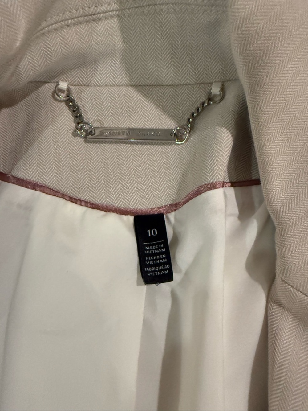 White House Black Market WHBM Ivory Blazer Size 10 Tailored Work Jacket - Picture 4 of 12